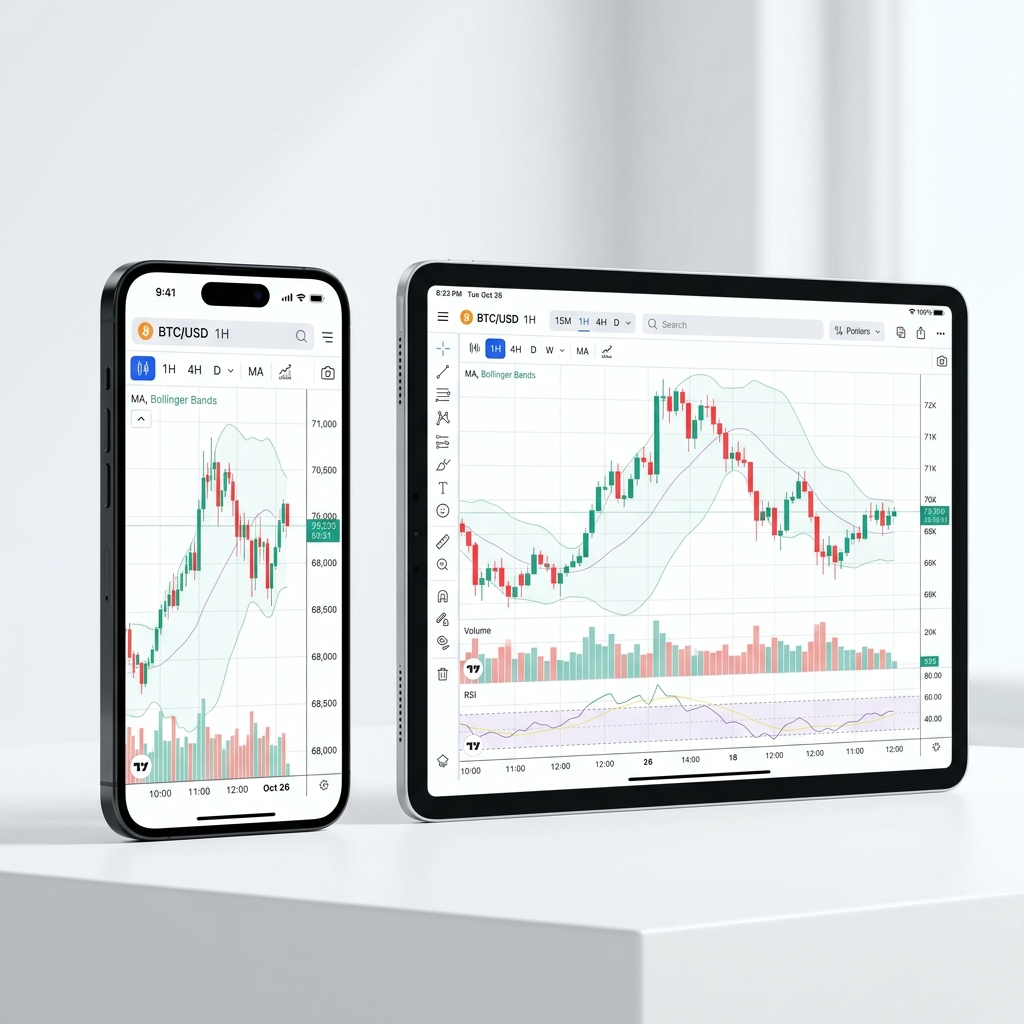 BrainBidder charting widget on mobile and tablet devices